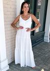 BB Dakota Been So Long Tiered Maxi Dress - White-Hand In Pocket