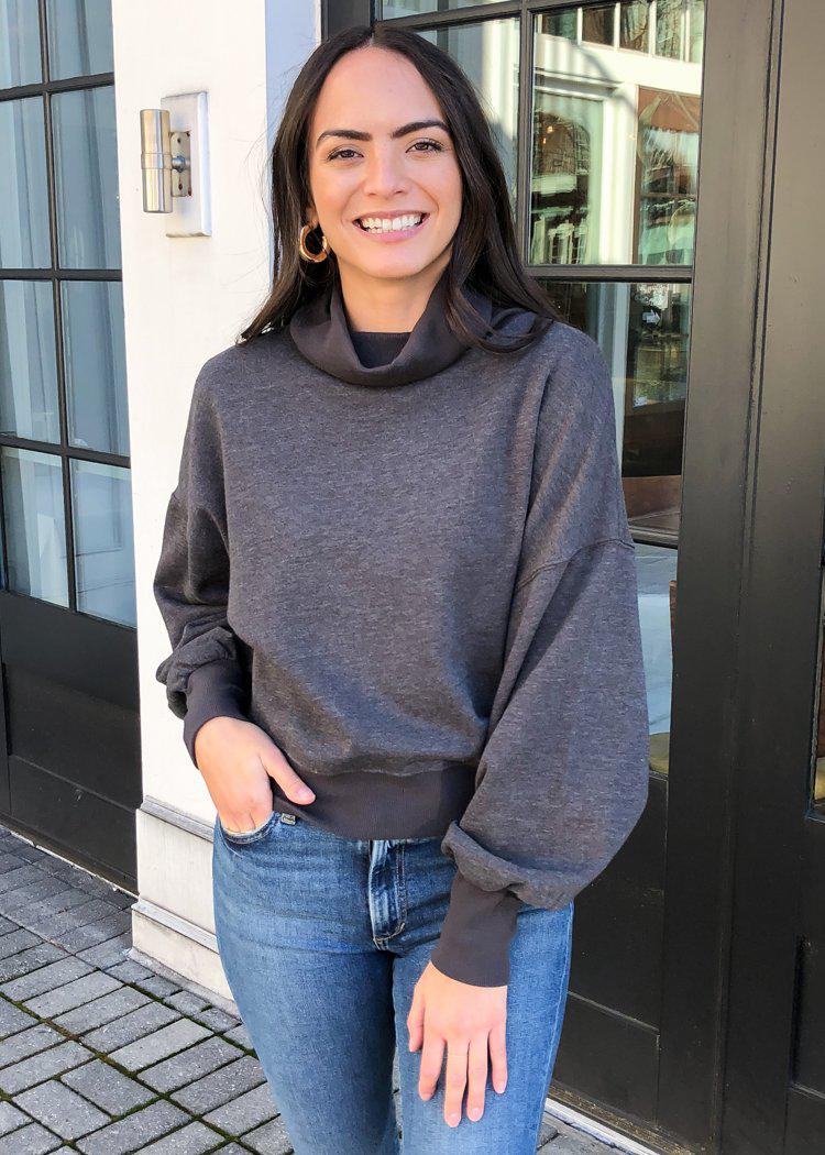 Z Supply Ellis Mock Neck Pullover-Hand In Pocket