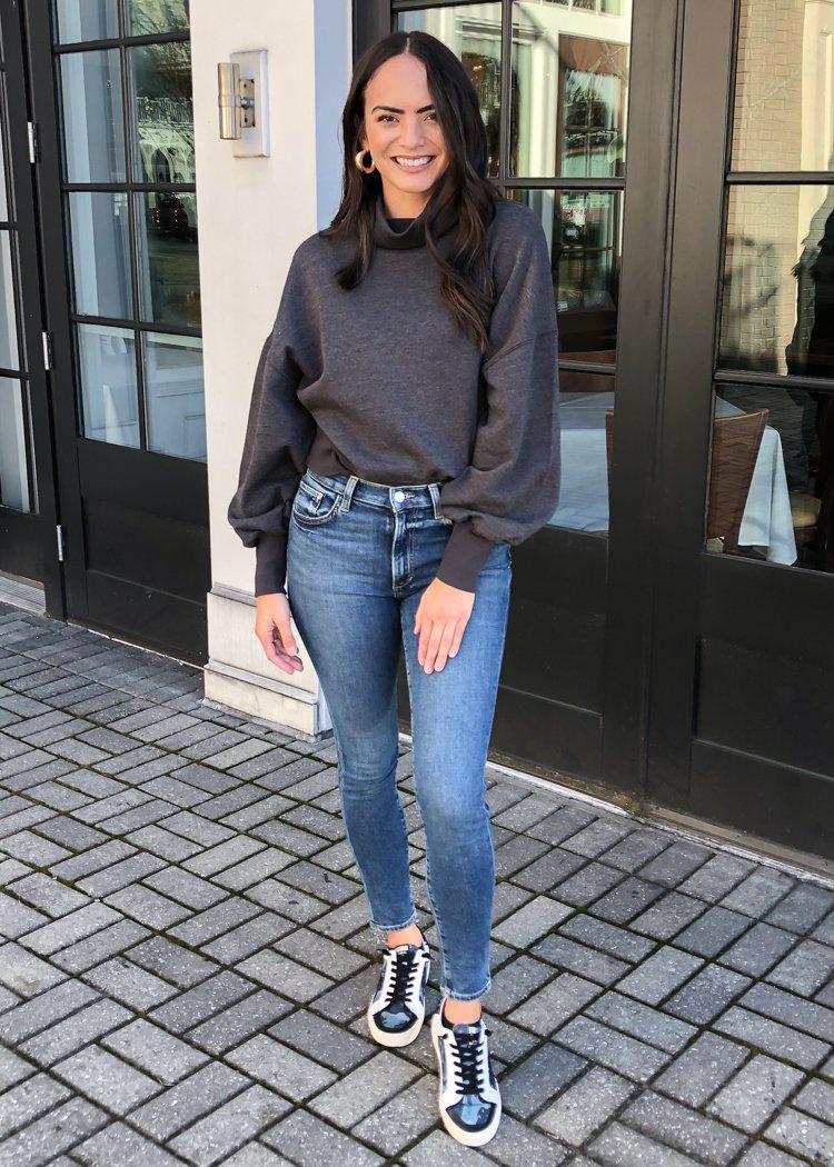 Z Supply Ellis Mock Neck Pullover-Hand In Pocket