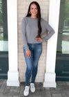 Bobi Essentials Cropped Long Sleeve Thermal-Hand In Pocket