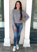 Bobi Essentials Cropped Long Sleeve Thermal-Hand In Pocket