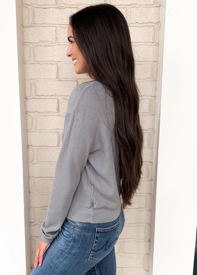 Bobi Essentials Cropped Long Sleeve Thermal-Hand In Pocket