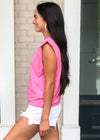 Vida Triangle Tee-Pink-Hand In Pocket