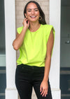 Vida Triangle Tee-Neon Yellow-Hand In Pocket