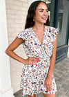 Quillota Printed Peasant Dress-Hand In Pocket