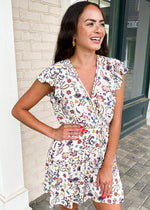 Quillota Printed Peasant Dress-Hand In Pocket