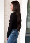 Bobi Essential Long Sleeve Mock Neck Top-Hand In Pocket