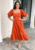 ASTR the Label Arizona Puff Sleeve Open Back Dress-***FINAL SALE***-Hand In Pocket