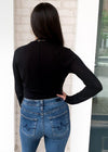 Bobi Essential Long Sleeve Mock Neck Top-Hand In Pocket