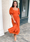 ASTR the Label Arizona Puff Sleeve Open Back Dress-***FINAL SALE***-Hand In Pocket