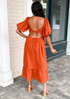 ASTR the Label Arizona Puff Sleeve Open Back Dress-***FINAL SALE***-Hand In Pocket