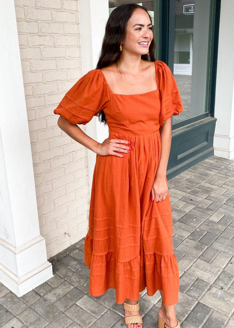 ASTR the Label Arizona Puff Sleeve Open Back Dress-***FINAL SALE***-Hand In Pocket