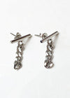 Bar and Chain Earring - Silver-***FINAL SALE***-Hand In Pocket