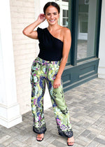 Cumana Floral Wide Leg Pant-Hand In Pocket