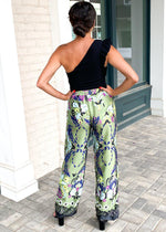 Cumana Floral Wide Leg Pant-Hand In Pocket