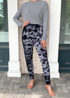 Bobi Tie Dye Joggers- Grey/Black-Hand In Pocket