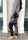 Bobi Tie Dye Joggers- Grey/Black-Hand In Pocket