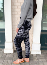 Bobi Tie Dye Joggers- Grey/Black-Hand In Pocket