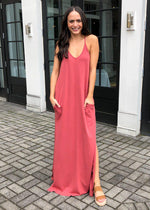 Bobi Racerback Tank Maxi Dress- Canyon-Hand In Pocket
