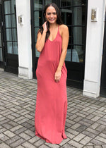 Bobi Racerback Tank Maxi Dress- Canyon-Hand In Pocket