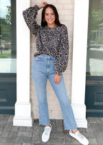 Karlie Mara Leopard Print Balloon Sleeve Sweatshirt ***FINAL SALE***-Hand In Pocket