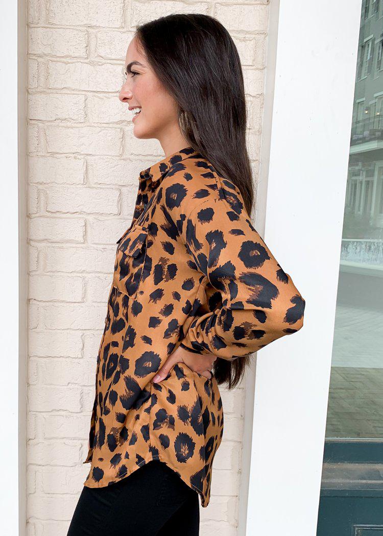 Karlie Jasmine Leopard Print Utility Blouse ***FINAL SALE***-Hand In Pocket