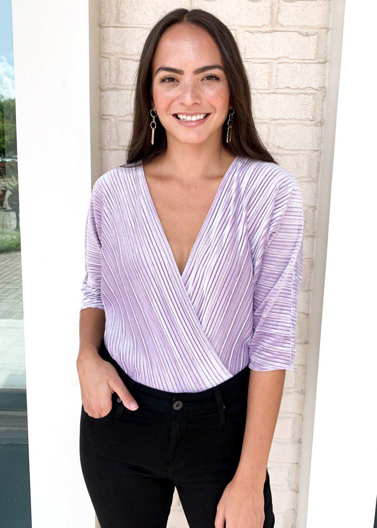 Karlie Short Sleeve Velvet Bodysuit ***FINAL SALE***-Hand In Pocket