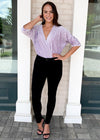 Karlie Short Sleeve Velvet Bodysuit ***FINAL SALE***-Hand In Pocket