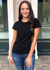 Z Supply Everyday Slub Crew Neck Tee-Black-Hand In Pocket