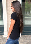 Z Supply Everyday Slub Crew Neck Tee-Black-Hand In Pocket