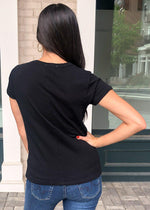Z Supply Everyday Slub Crew Neck Tee-Black-Hand In Pocket