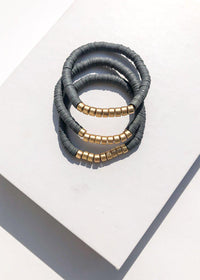 Medocino Stretch Beaded Bracelet Set of 3 - Gray-Hand In Pocket