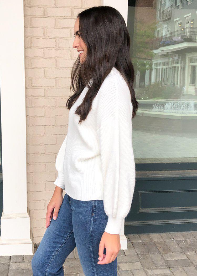 Line + Dot Alder Mock Neck Sweater - Ivory - $97 – Hand In Pocket
