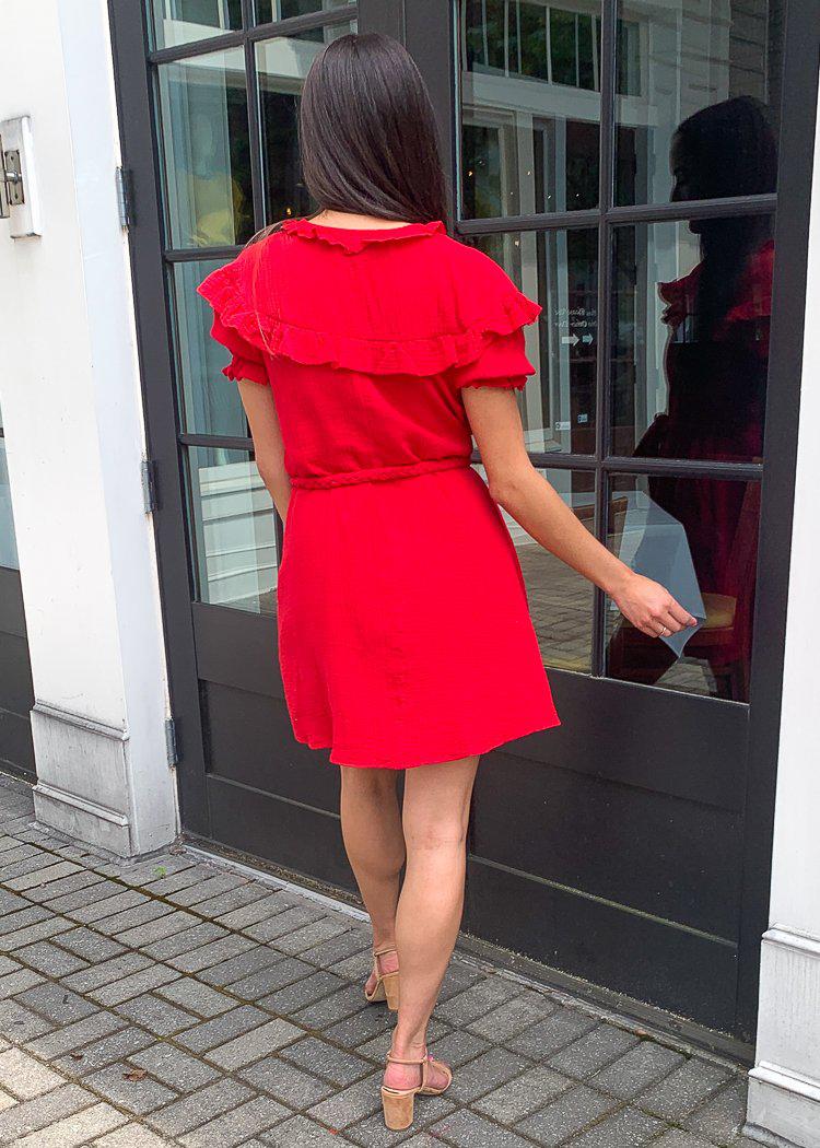 Zicatela Ruffle Trim Gauze Dress-***FINAL SALE***-Hand In Pocket