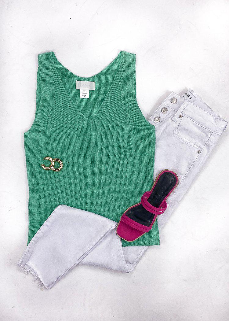 Alex Knit Tank- Jade ***FINAL SALE***-Hand In Pocket