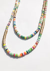 Caswell Beaded Long Layered Necklace - Green-Hand In Pocket