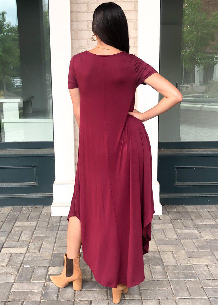 Karlie Hermosa Basic Maxi Dress- Burgundy-***FINAL SALE***-Hand In Pocket