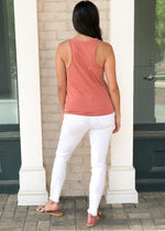 Z Supply Desert Sand Organic Cotton Muscle Tank-Hand In Pocket
