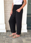 Bobi Black Crepe Pant-Hand In Pocket