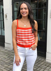 525 America Gingham Sweater Tank-Hand In Pocket