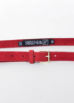 JJ Winters Abby Belt-Red Suede-Hand In Pocket