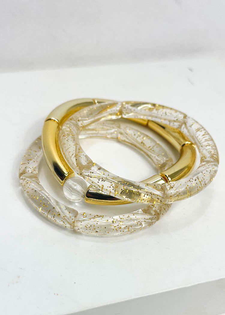 Dana "Glitter" Acrylic Stack Bracelet-***FINAL SALE***-Hand In Pocket