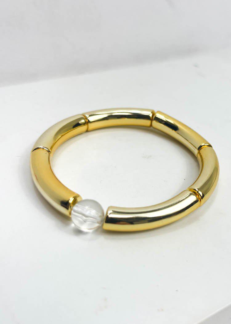 Lindy Acrylic Stack Bracelet- Gold-Hand In Pocket