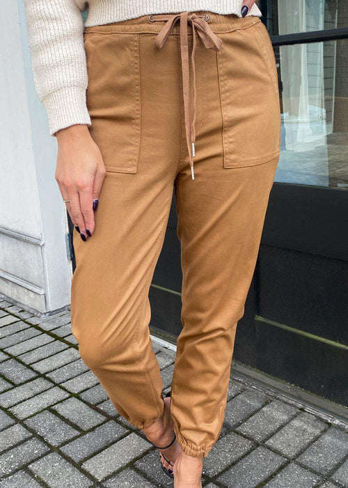 Joes Jeans the Sienna Coated Jogger - Maple ***FINAL SALE***-Hand In Pocket