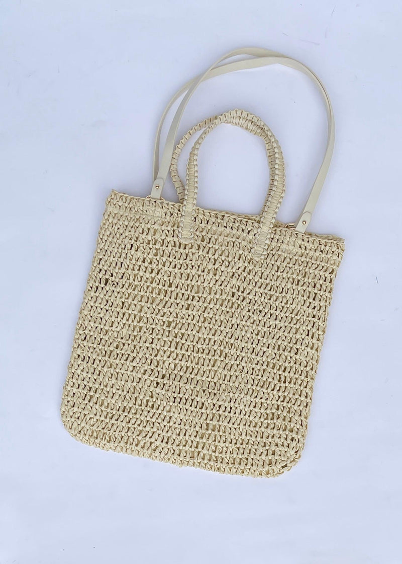 Soleil Woven Tote - Natural-Hand In Pocket