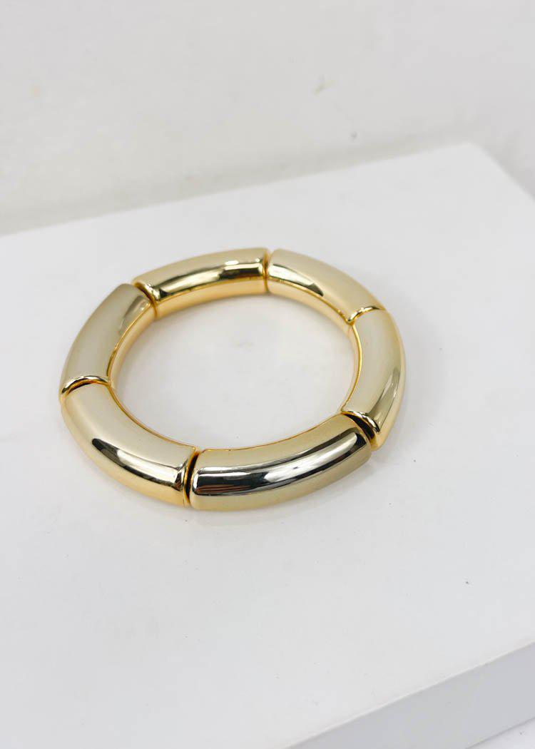 Cobija Stack Stretch Bracelet- Gold-Hand In Pocket