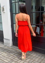 FRNCH Alette Strapless Convertible Maxi Dress-Red-Hand In Pocket