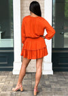Sunset Safari 3/4 Sleeve Smocked Waist Dress-Hand In Pocket