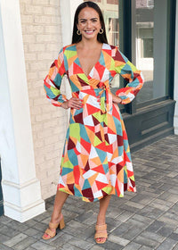 Ardmore Geo Print Wrap Dress***FINAL SALE***-Hand In Pocket
