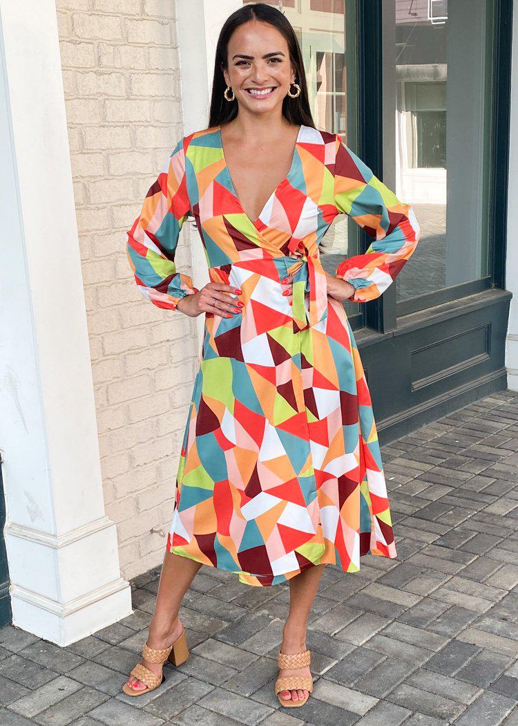 Ardmore Geo Print Wrap Dress***FINAL SALE***-Hand In Pocket